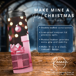 Garrafa Térmica Faça do meu um Copo Térmico de Natal Rosa