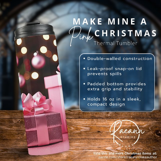 Garrafa Térmica Faça do meu um Copo Térmico de Natal Rosa (Criador carregado)