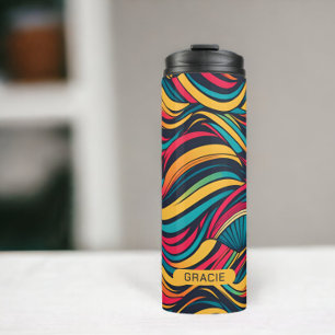 Garrafa Térmica Faça seu próprio padrão de abstrato personalizado
