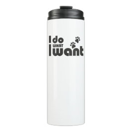 Garrafa Térmica Faço o que quero, gatinho engraçado, amigos peludo