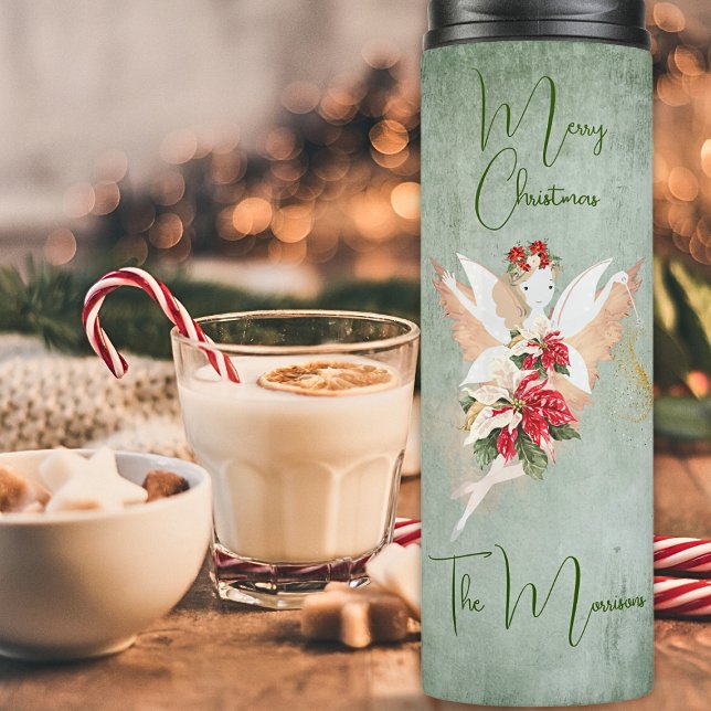 Garrafa Térmica Fada Natal 6 Modelo Fotográfico Poinsettia (Criador carregado)