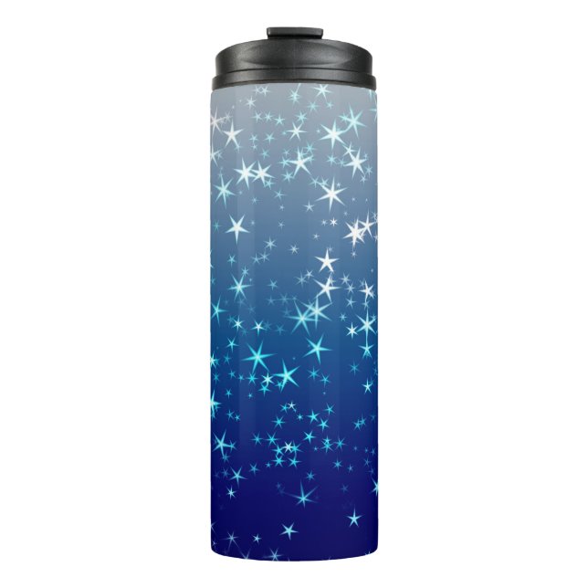 Garrafa Térmica Faíscas de Natal Estrelas Céu Azul (Frente)