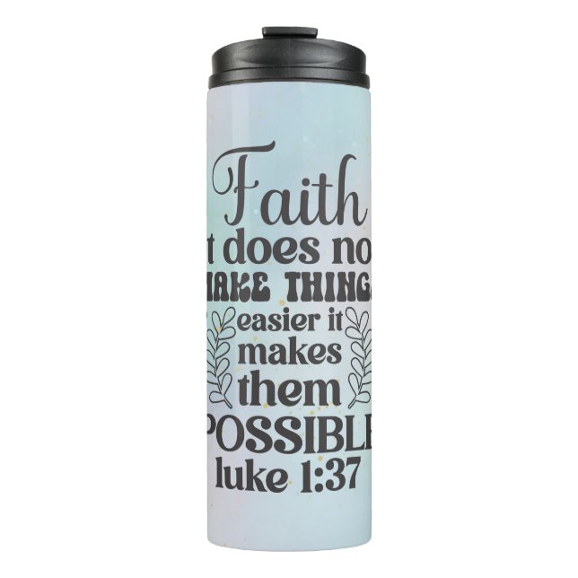 Garrafa Térmica Faith LUKE 1:37 (Frente)