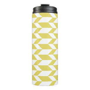 Garrafa Térmica Faixa Chevron com Seta de Dois Tom Negrito Amarelo