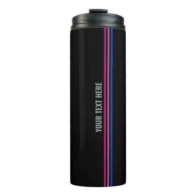 Garrafa Térmica Faixa de Cores da Bandeira Bissexual Personalizada (Frente)