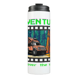Garrafa Térmica Faixa de Filme Retro Aventura de Sobrevivência Via