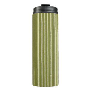 Garrafa Térmica Faixa Verde-Oliva com Linhas Isoladas