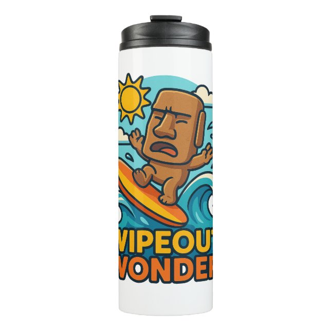 Garrafa Térmica Falha no Surf Wipeout Moai Chibi (Frente)