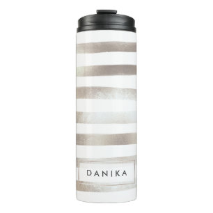 Garrafa Térmica Falso de PixDezines metálico/listras de prata