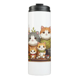 Garrafa Térmica Família de gatos bonitos
