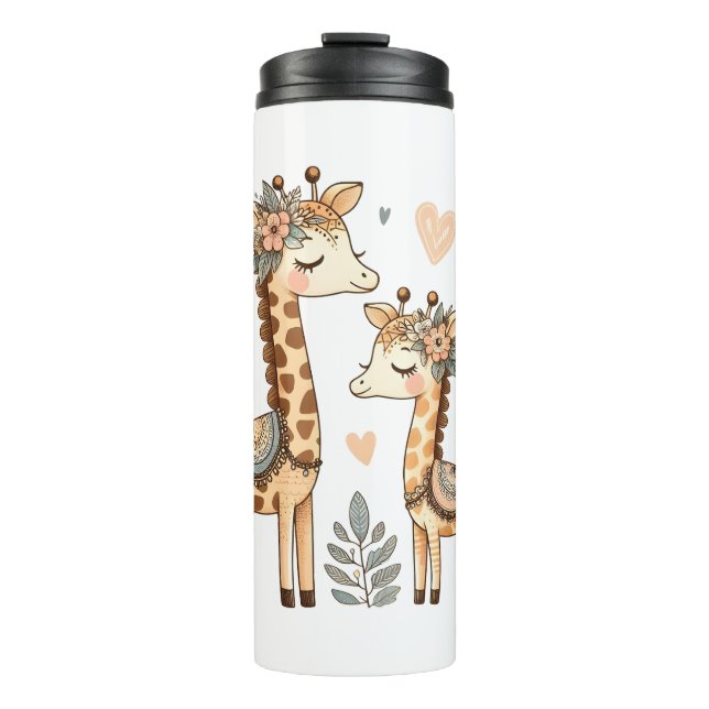 Garrafa Térmica Família Whimsic Boho Giraffe (Frente)