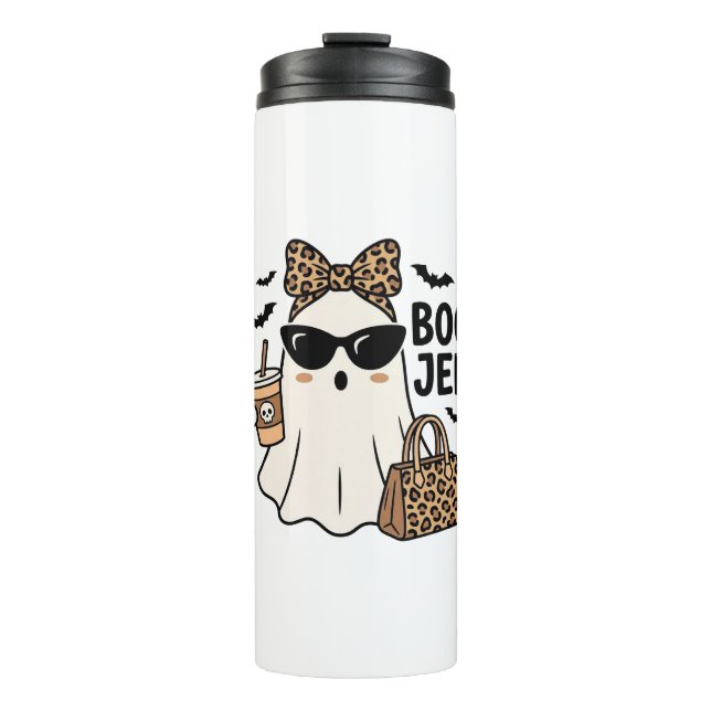 Garrafa Térmica Fantasma Boo Jee Halloween Leopardo Arco Design Ve (Frente)