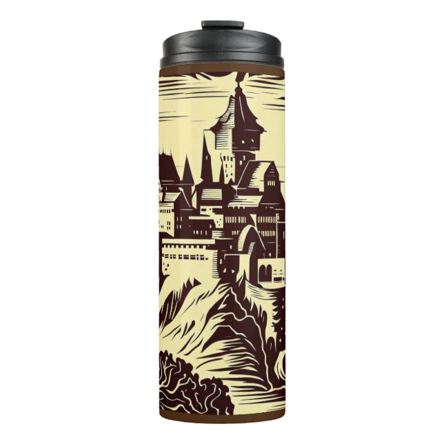 Garrafa Térmica Fantasy Medieval Castle - Woodcut 2 (Frente)