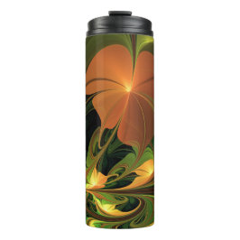 Garrafa Térmica Fantasy Plant Abstrato Green Rust Brown Fractal