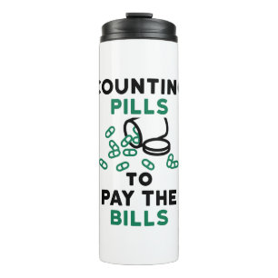 Garrafa Térmica Farmácia Tech Counting Pills para Pagar as Listas