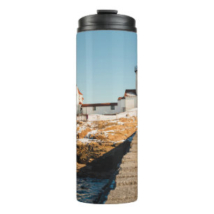 Garrafa Térmica Farol Bar de Cães ao longo da costa oceânica do
