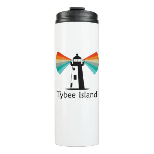 Garrafa Térmica Farol da Ilha Tybee Geórgia Arco-íris