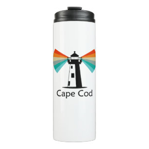 Garrafa Térmica Farol de Cape Cod Massachusetts Arco-íris