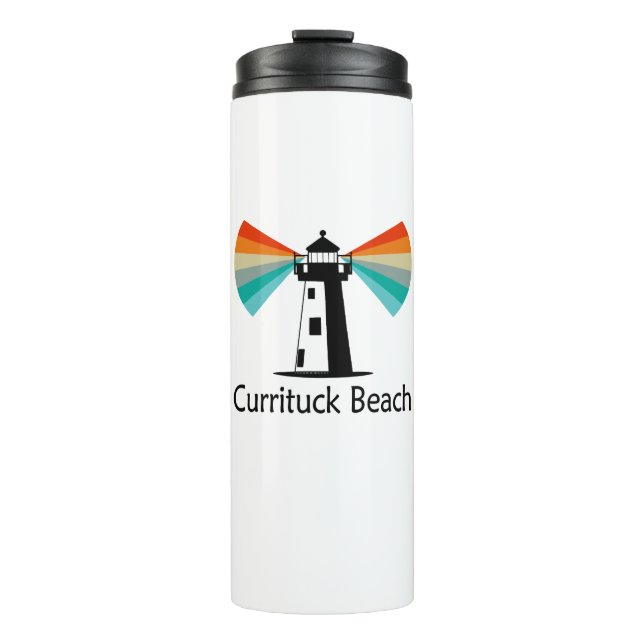 Garrafa Térmica Farol de Currituck Beach Arco-íris (Frente)