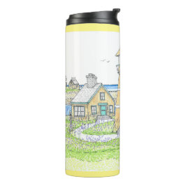Garrafa Térmica Farol de Verão 4; Tumbler térmico; Amarelo