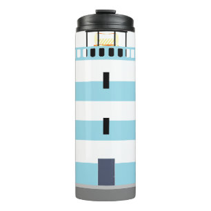 Garrafa Térmica Farol do Farol Náutico, Cuta Azul, Stripado