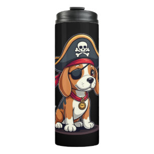 Garrafa Térmica Fato de Pirata Beagle Bandeira Jolly Roger Crânio