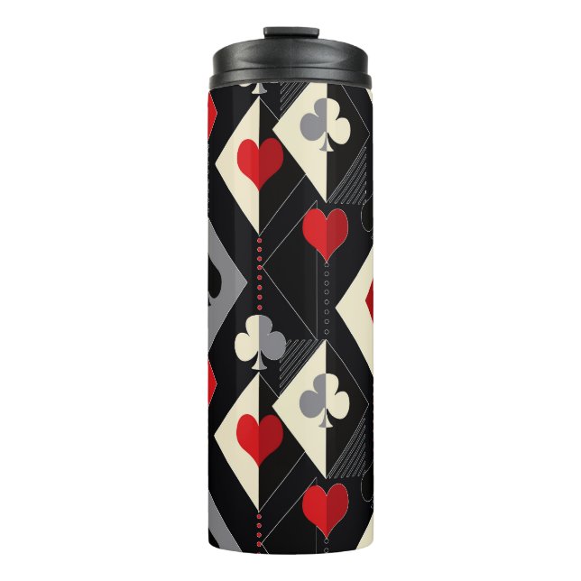 Garrafa Térmica Fatos de jogar cartas no pôquer. (Frente)
