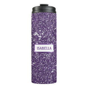 Garrafa Térmica Faux Purple Texture Effect & Custom Name