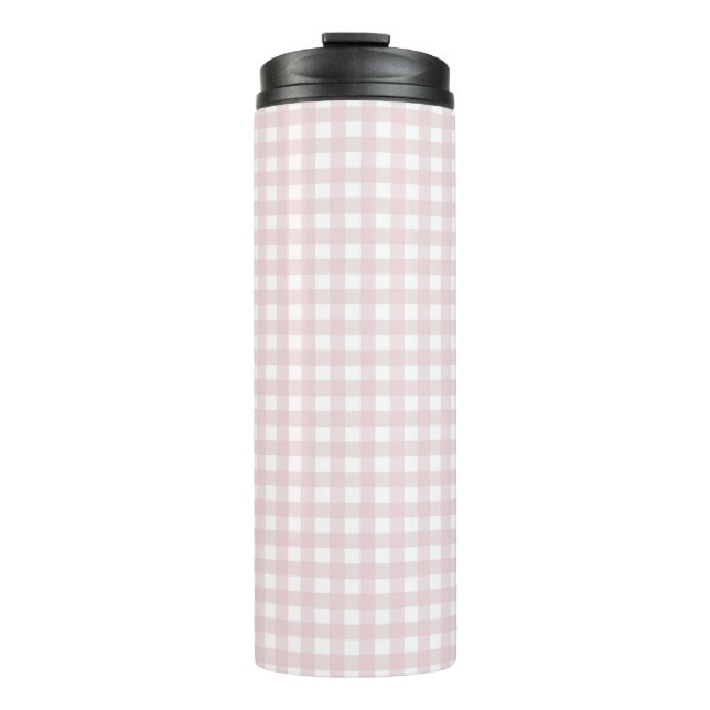 Garrafa Térmica Faye e Lauren Pastel Pink Gingham (Frente)