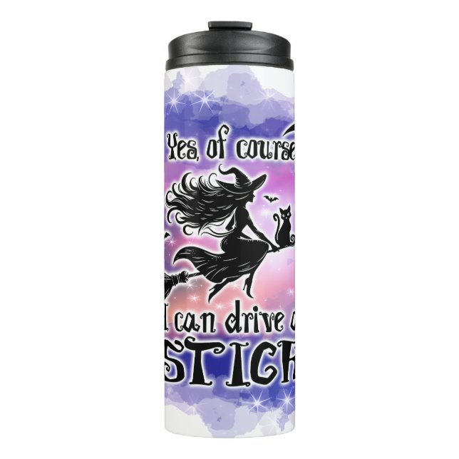 Garrafa Térmica Feiticeira Engraçada das Halloween (Frente)