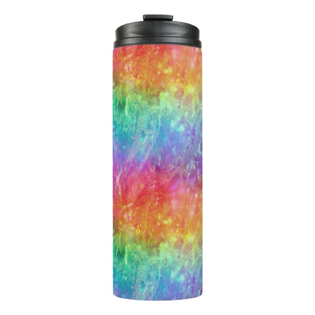 Garrafa Térmica feiticeiro - prisma de arco-íris vívido ombre : (Frente)