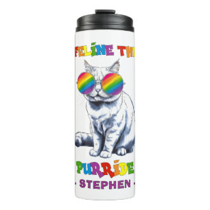 Garrafa Térmica Feline O Purride - Legal Orgulho Gato LGBTQ