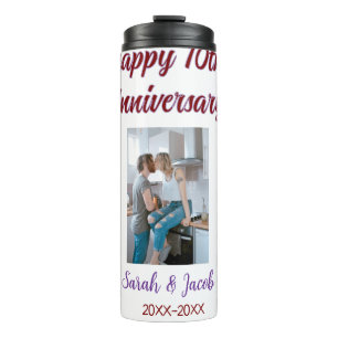 Garrafa Térmica Feliz 10º aniversário foto casal d