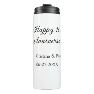 Garrafa Térmica Feliz 10º aniversário, simples nome de casamento m