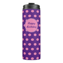 Feliz Aniversário Tumbler Térmico (Roxo e Rosa)
