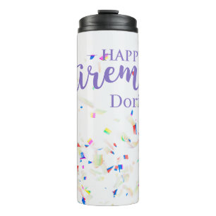 Garrafa Térmica Feliz aposentadoria Confetti Tumbler Térmico