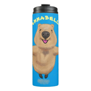 Garrafa Térmica Feliz design de desenho de quokka