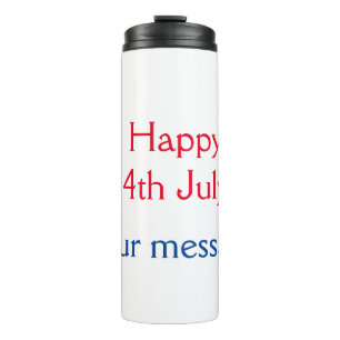 Garrafa Térmica Feliz dia 4 de julho da independência adicione o n