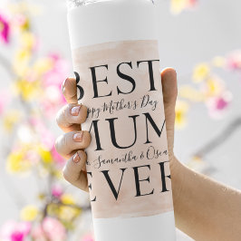 Garrafa Térmica Feliz dia de as mães Rosa de Colagem Moderna