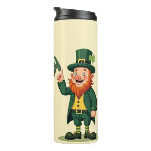 Garrafa Térmica Feliz Dia de São Patrício Leprechaun Fofo