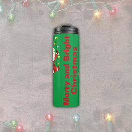 Garrafa Térmica Feliz e brilho monograma em verde |