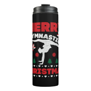 Garrafa Térmica Feliz ginástica Camisa de Natal Feia