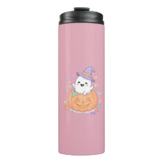 Garrafa Térmica Feliz Halloween abóbora fantasma fofa