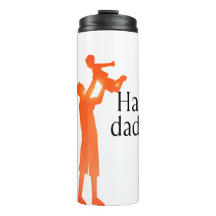 Garrafa Térmica Feliz Mug do Pai - Padre e Criança Silhouette - Pr