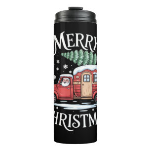 Garrafa Térmica Feliz Natal Camping Fofo Papai Noel Caminhão Essen