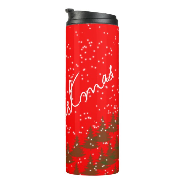 Garrafa Térmica Feliz Natal Desenhado à Mão (Rotação à direita)