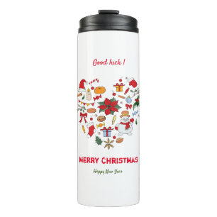 Garrafa Térmica Feliz Natal e Ano Novo Minimalista