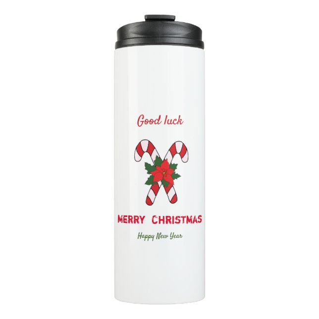 Garrafa Térmica Feliz Natal e Ano Novo Minimalista (Frente)