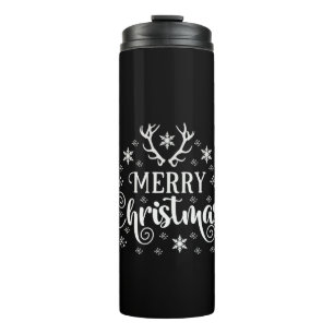 Garrafa Térmica Feliz Natal Flocos de Neve, Feliz