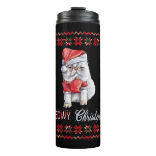 Garrafa Térmica Feliz Natal, Gato Amo Feliz Natal